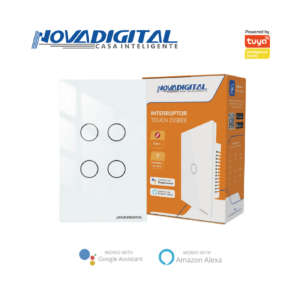 Interruptor Touch Inteligente Zigbee 4 Botões Novadigital