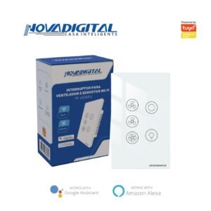 Interruptor WiFi Inteligente para Ventilador de Teto e Luz – Controle por Voz