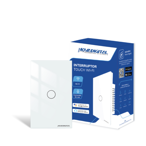 Interruptor Touch Wi-Fi Inteligente 1 Botão Novadigital Interruptor Touch Wi-Fi Inteligente 1 Botão Novadigital