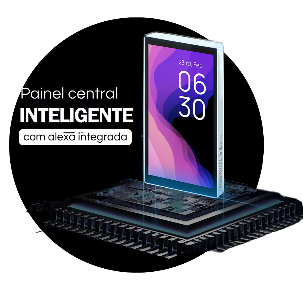 Painel de automação residencial com fundo redondo Multitronix